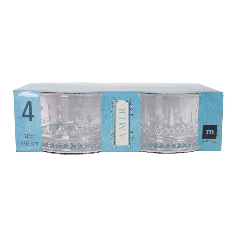 Sk�ls�t La Mediterr�nea Amir Gennemsigtig Glas 240 ml 4 Dele (12 enheder) #3