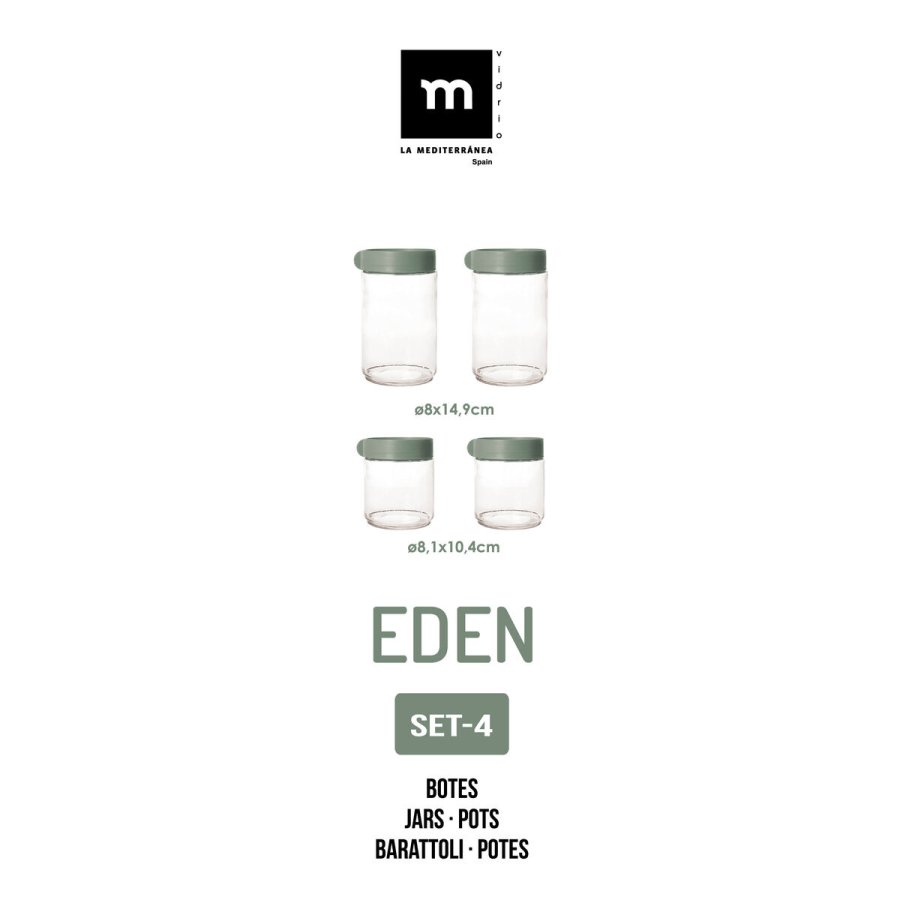 St med Dser La Mediterrnea Eden Glas polypropylen 4 Dele (8 enheder) #5