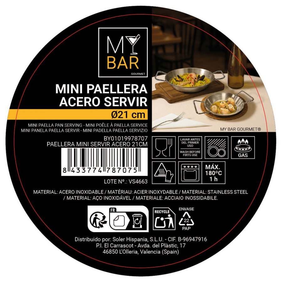 Kasserolle til servering af tapas My Bar � 21 cm 29,5 x 17 x 14 cm (24 enheder) #4