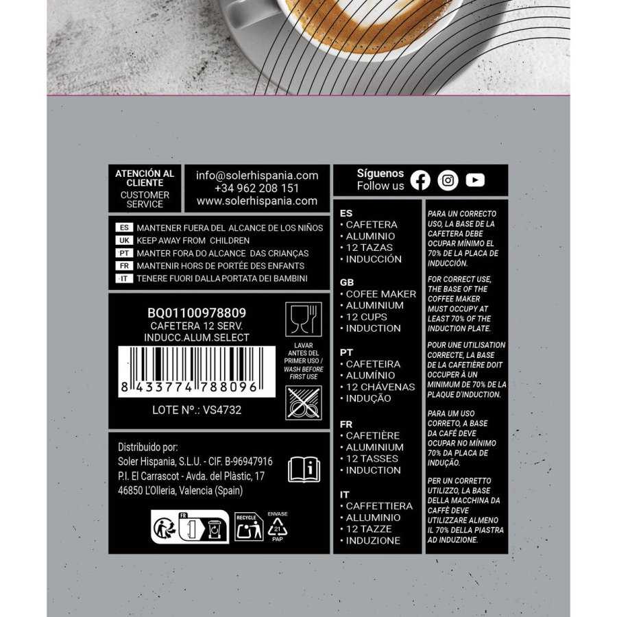 Italiensk Kaffekande Quttin Aluminium 0,6 L (6 enheder) #6