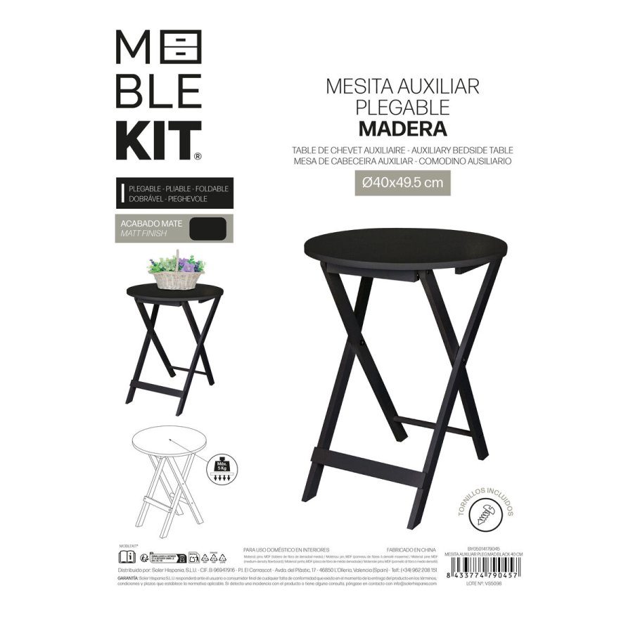 Sofabord MobleKit Sort 40 x 40 x 49,5 cm (4 enheder) #5