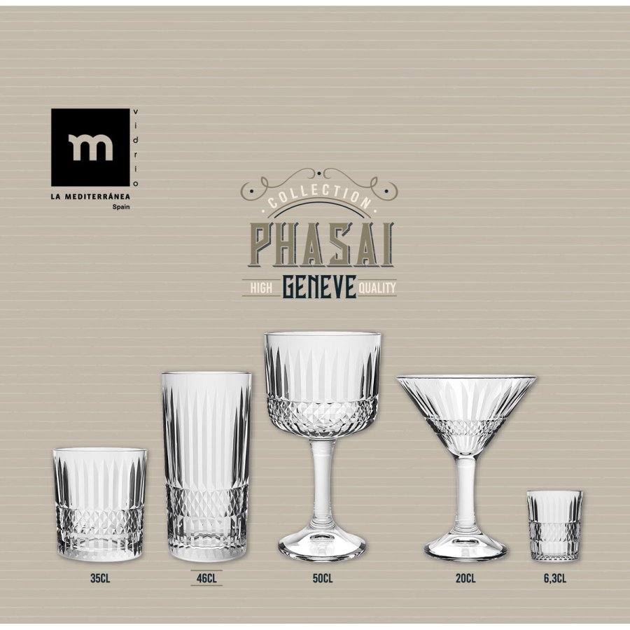 Glas La Mediterr�nea Phasai geneve Gennemsigtig Glas 460 ml (24 enheder) #4