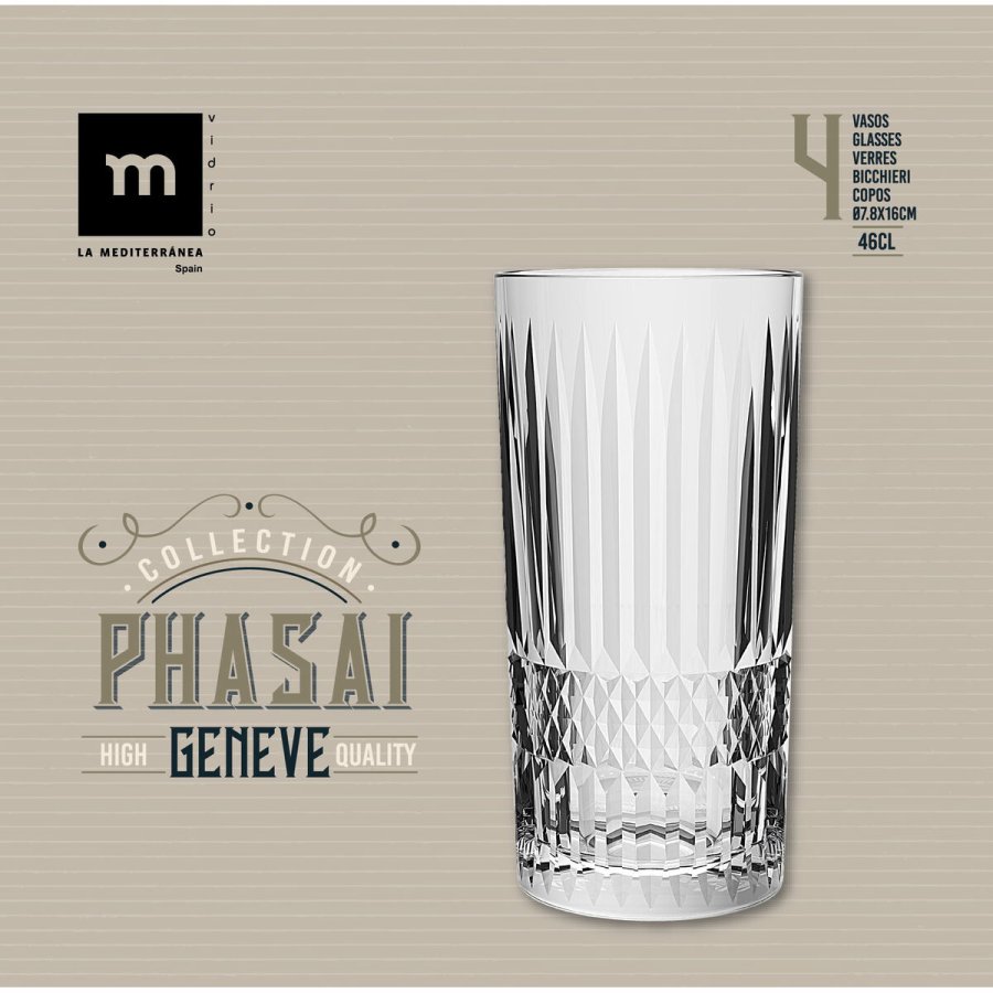 Glas La Mediterr�nea Phasai geneve Gennemsigtig Glas 460 ml (24 enheder) #6