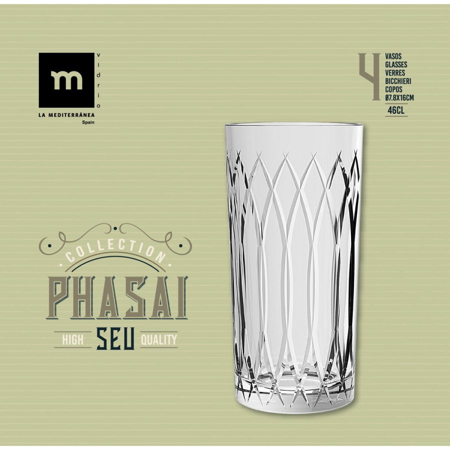 Glas La Mediterr�nea Phasai seu Gennemsigtig Glas 460 ml (24 enheder) #6