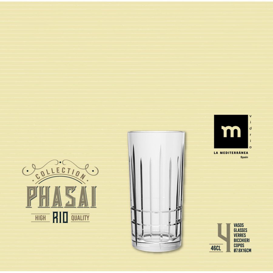 Glas La Mediterr�nea Phasai rio Gennemsigtig Glas 460 ml (24 enheder) #3