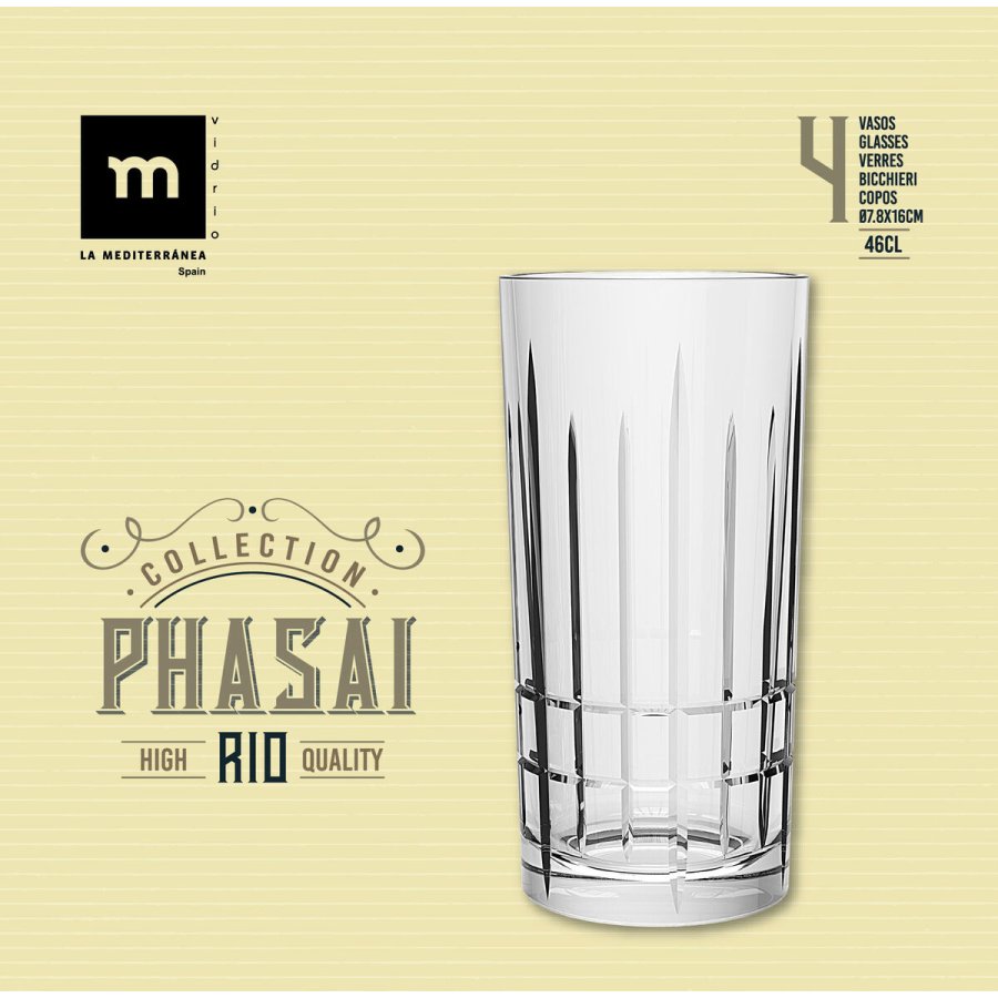 Glas La Mediterr�nea Phasai rio Gennemsigtig Glas 460 ml (24 enheder) #6