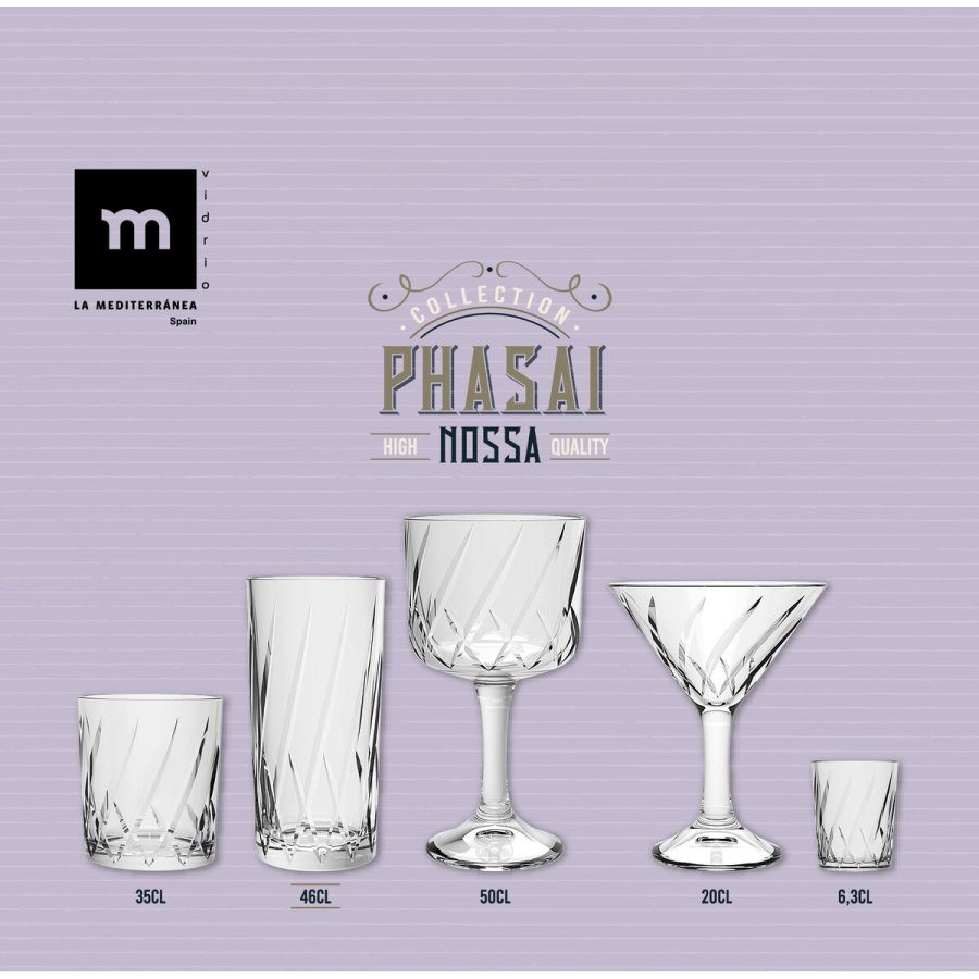 Glas La Mediterr�nea Phasai nossa Gennemsigtig Glas 460 ml (24 enheder) #4