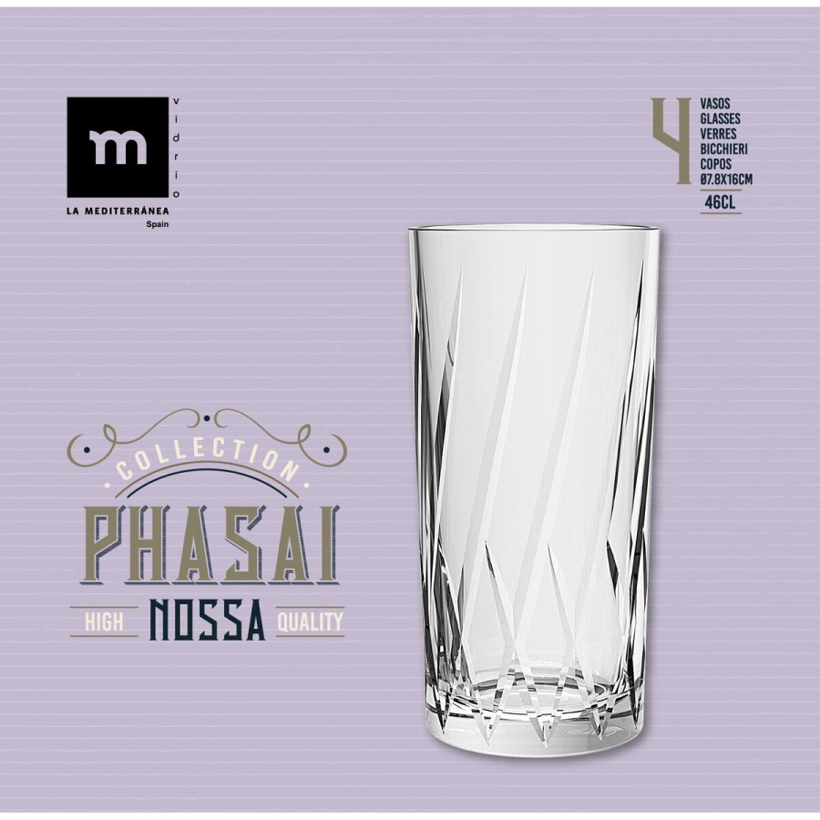 Glas La Mediterr�nea Phasai nossa Gennemsigtig Glas 460 ml (24 enheder) #6