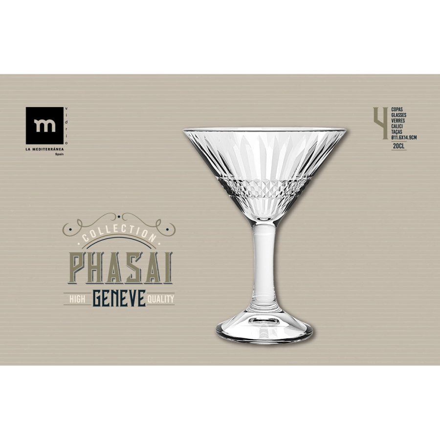Cocktailglas La Mediterr�nea Phasai geneve Gennemsigtig Glas 200 ml (24 enheder) #6