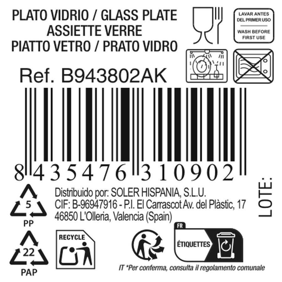 Desserttallerken La Mediterr�nea Diamond Gennemsigtig Glas � 18,5 cm (12 enheder) #4