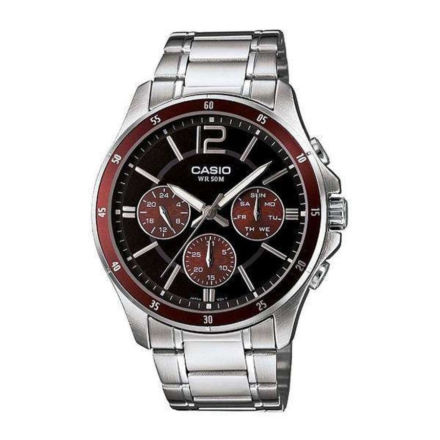 Herreur Casio MULTIFUNCTION CALENDAR - BLACK & BORDEAUX ( 43,5 mm) #1
