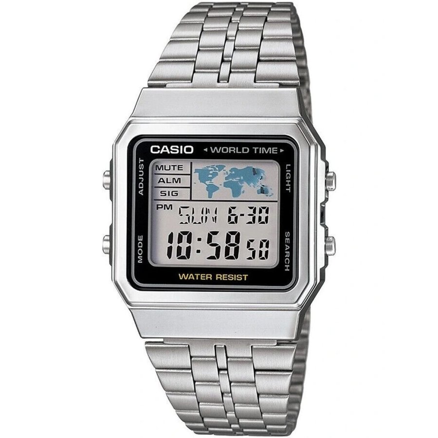 Unisex ur Casio VINTAGE Sort Slvfarvet ( 34 mm) #1