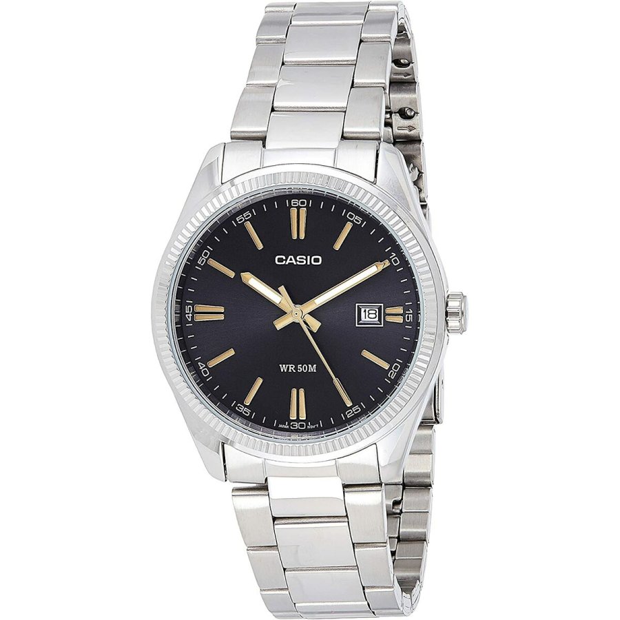 Herreur Casio DATE Sort Slvfarvet ( 39 mm) #1