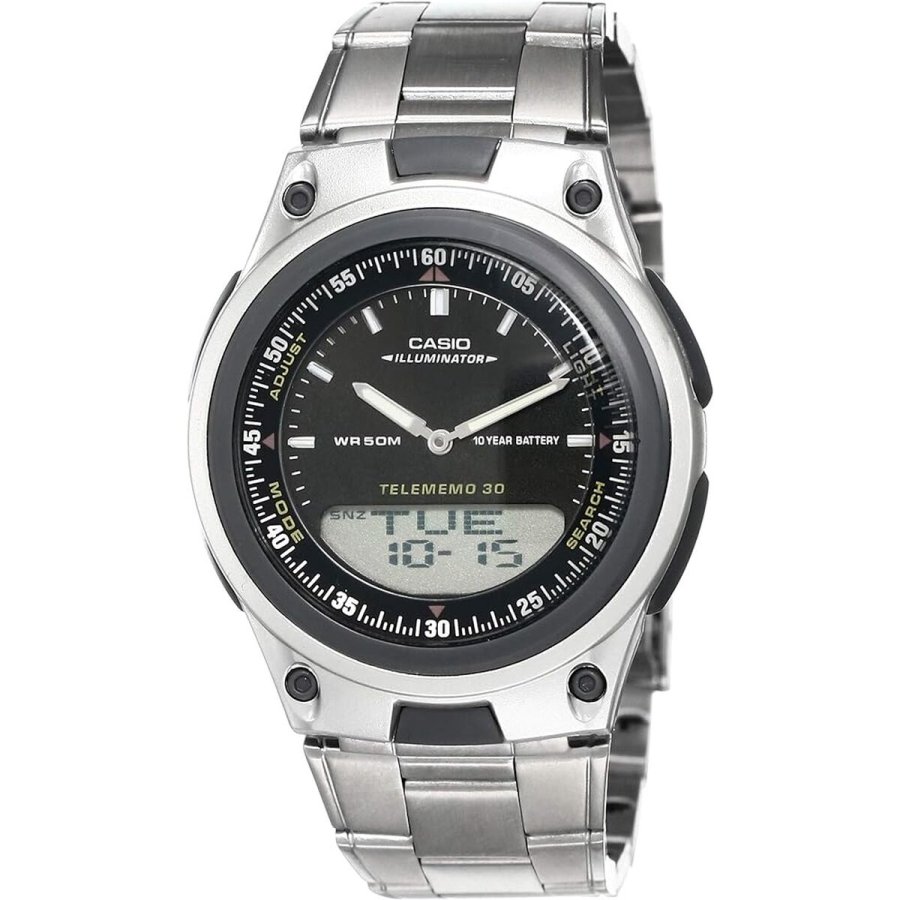Herreur Casio ILLUMINATOR TELEMEMO 30 Sort Slvfarvet ( 40 mm) #1
