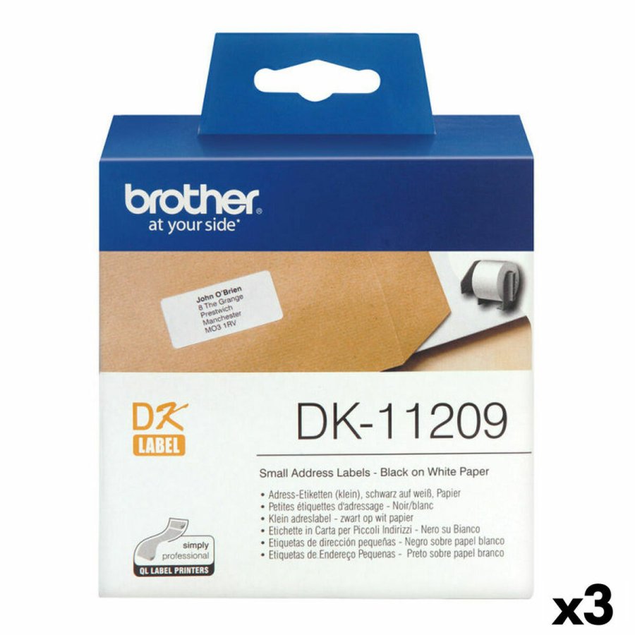 Printer labels Brother DK-11209 Sort/Hvid 62 x 29 mm (3 enheder) #1