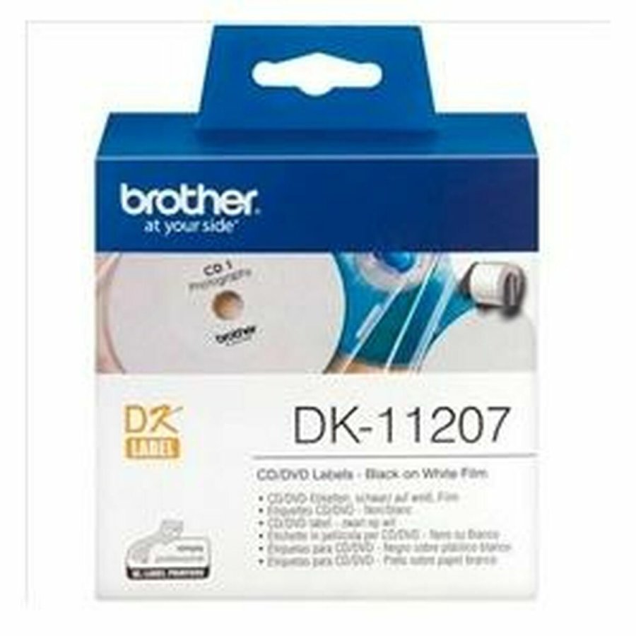 Printer labels Brother DK-11207 CD/DVD  58 mm Sort/Hvid #3