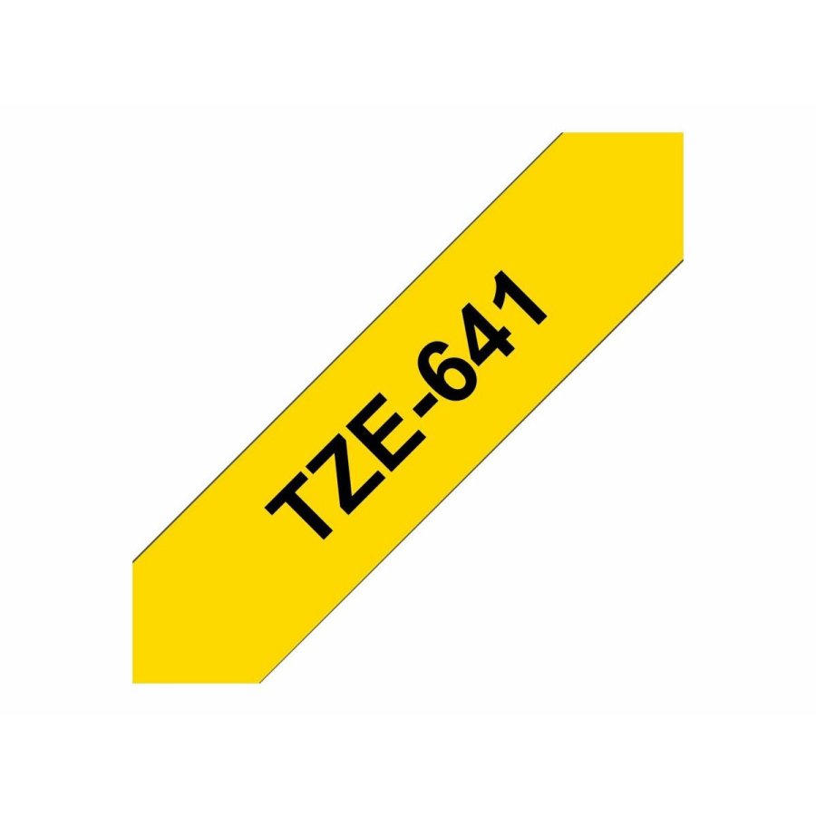 Lamineret tape til m�rkningsmaskiner Brother TZE641 Gul Sort Sort/Gul 18mm #2