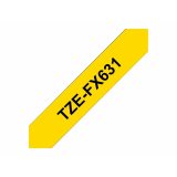 Lamineret tape til m�rkningsmaskiner Brother TZEFX631 Gul 12 mm #2