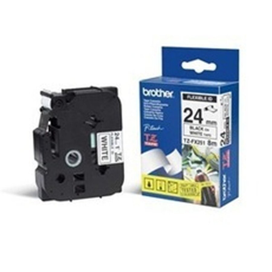 Original bl�kpatron Brother TZEFX651 Gul Sort/Gul #1