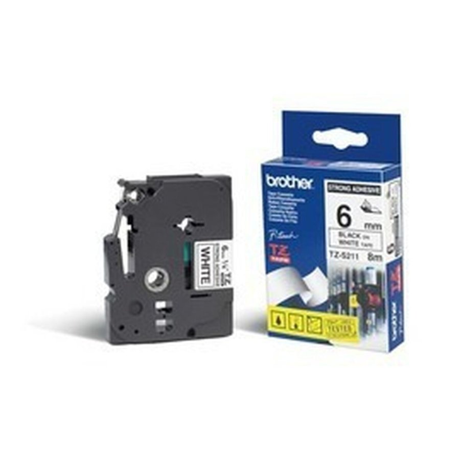 Original bl�kpatron Brother TZe-S211 Sort Hvid/Sort Sort/Hvid #1