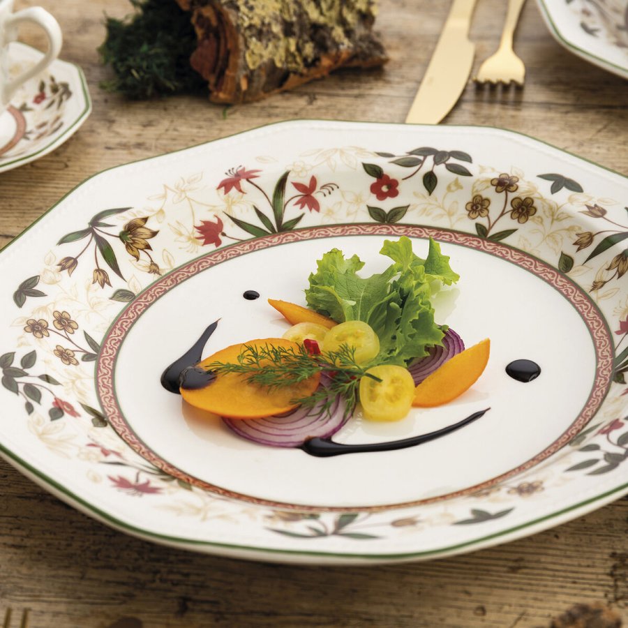 Flad Plade Queens By Churchill Assam Floral Keramik Jedilni servis  27 cm (6 enheder) #3