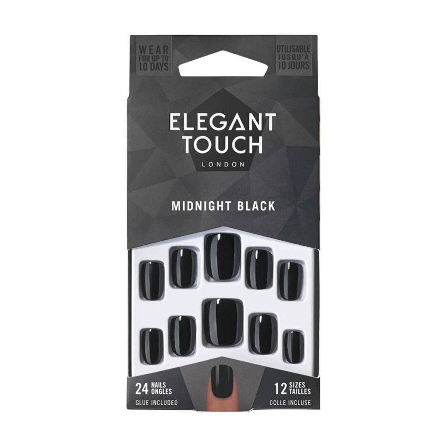 Falske negle Elegant Touch Core Colour Midnight black (24 pcs) #1