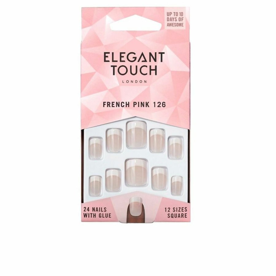 Falske negle Elegant Touch French S (24 uds) #1