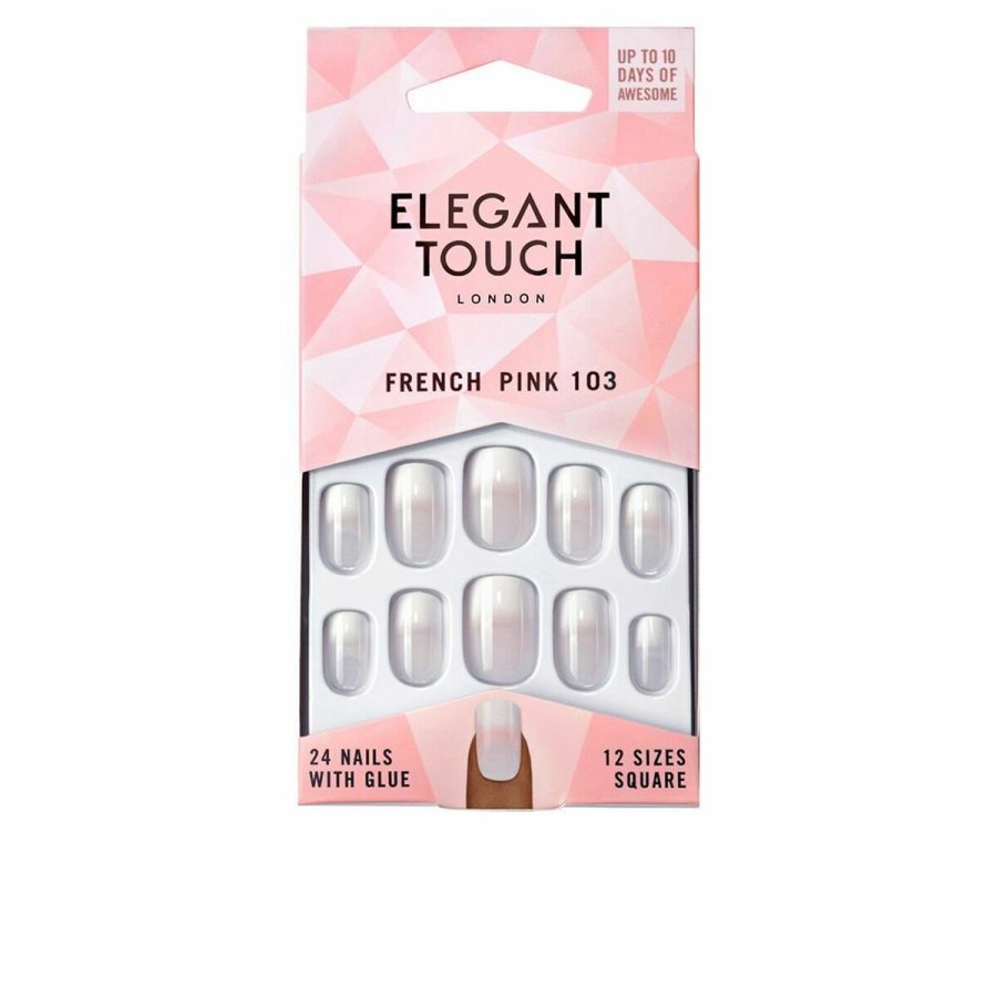 Falske negle Elegant Touch French M 24 Dele (24 uds) #1