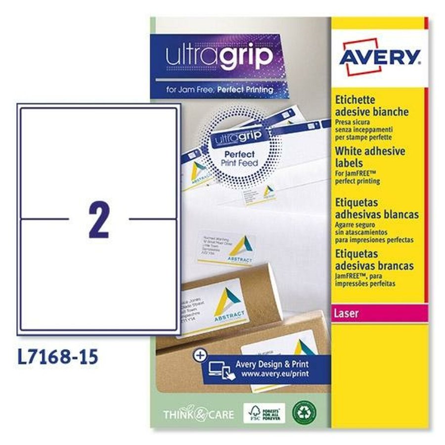 Printer labels Avery L7168 Hvid 15 Ark 199,6 x 143,5 mm (5 enheder) #2