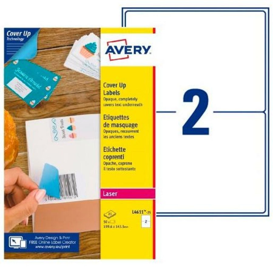 Printer labels Avery L4611 Hvid 25 Ark 199,6 x 143,5 mm (5 enheder) #2