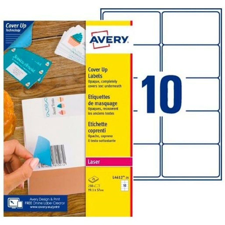 Printer labels Avery L4612 Hvid 25 Ark 99,1 x 57 mm (5 enheder) #2