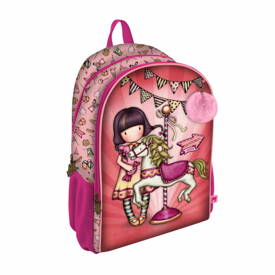 Skoletaske Gorjuss Carousel Laksefarvet 31.5 x 44 x 22.5 cm #1