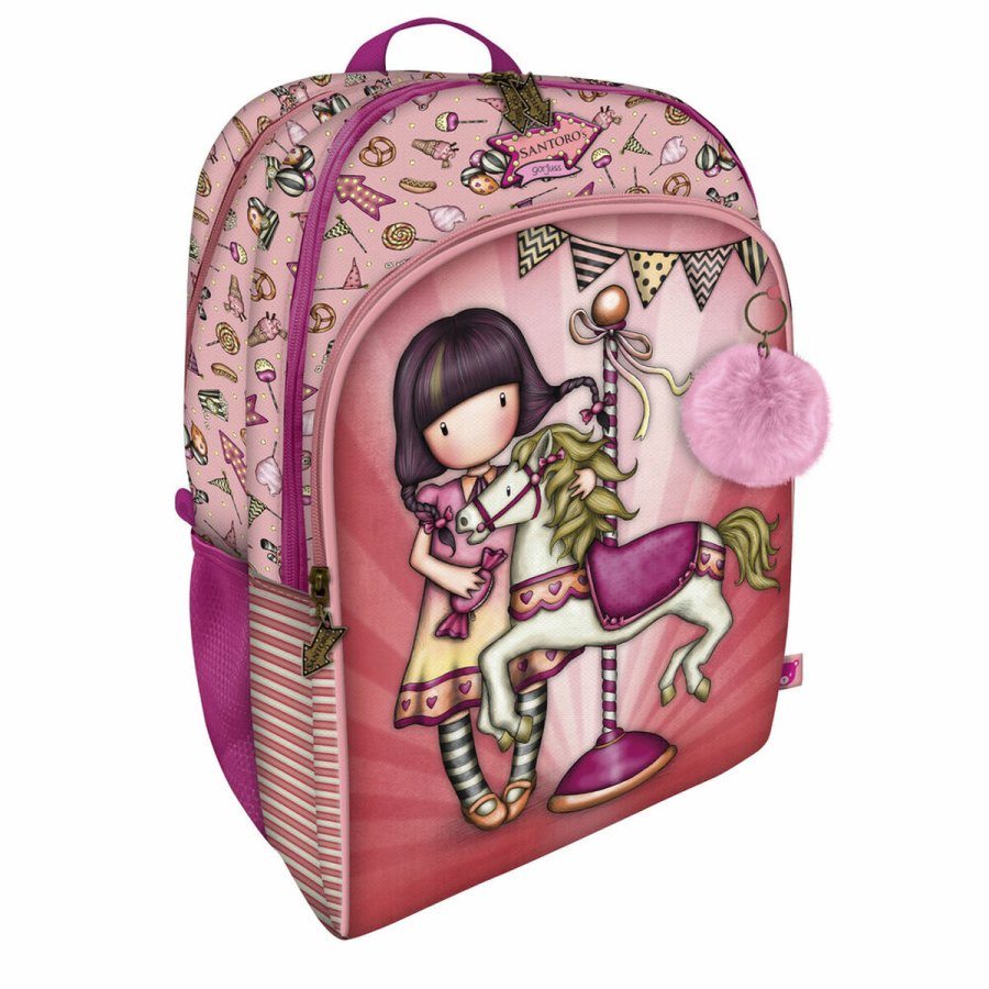 Skoletaske Gorjuss Carousel Laksefarvet 34.5 x 43.5 x 22 cm #1