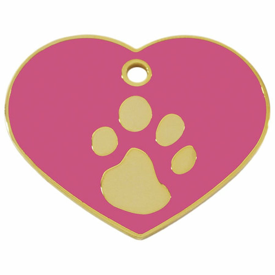 Identifikationsplade til krave Imarc Heart Pink Gylden #2