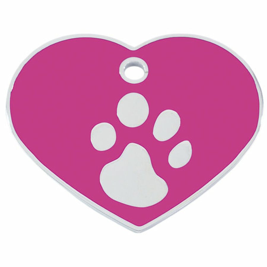Identifikationsplade til krave Imarc Heart Pink Slvfarvet #2