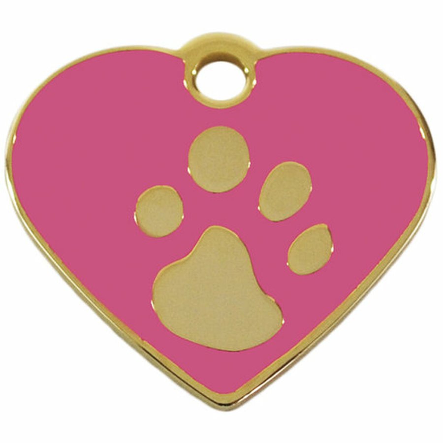 Identifikationsplade til krave Imarc Heart Pink Gylden #2