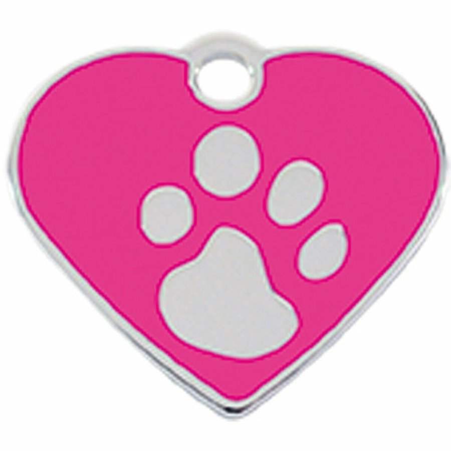 Identifikationsplade til krave Imarc Heart Pink Slvfarvet #2
