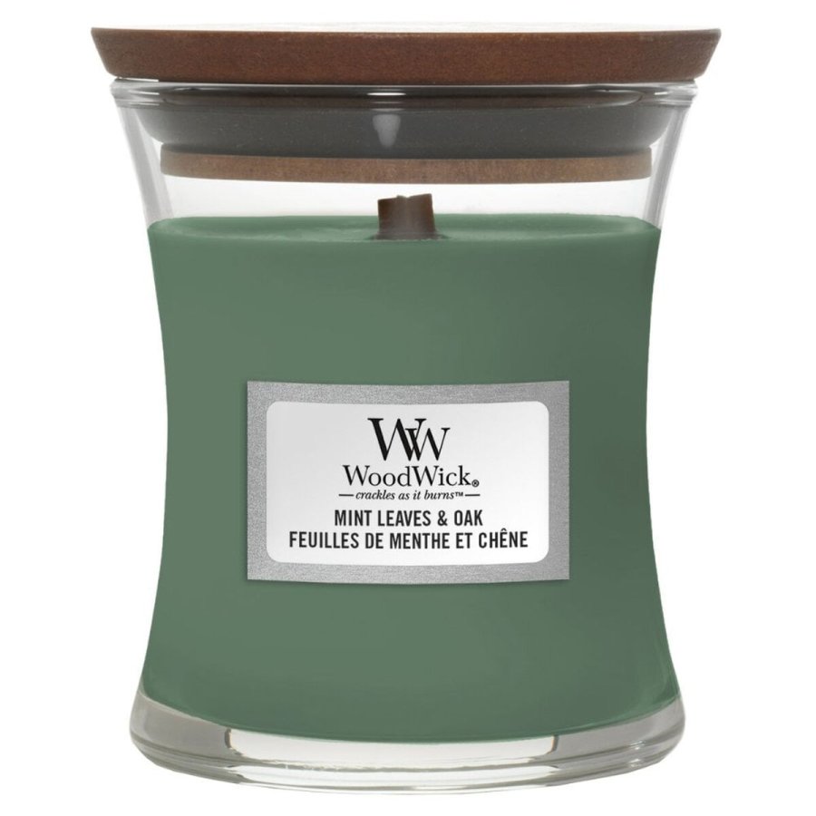 Duftlys Woodwick Mint Leaves & Oak 275 g #1