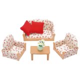Tilbehr til dukkehus Sylvanian Families Sofa + 2 Armchairs + Table #2
