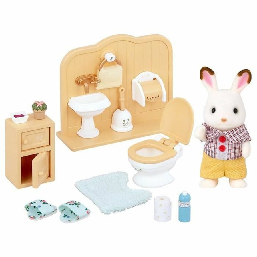 Action Figurer Sylvanian Families Chocolate Rabbit and Toilet Set #1