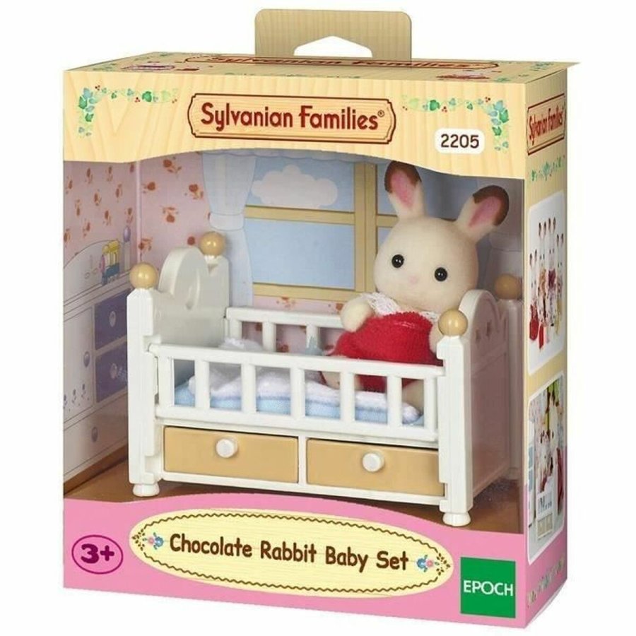 Action Figurer Sylvanian Families Baby Rabbit Chocolate Bed #1