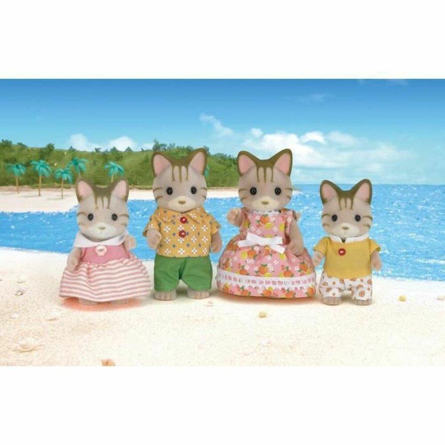 Action Figurer Sylvanian Families Striped Cat Family #2