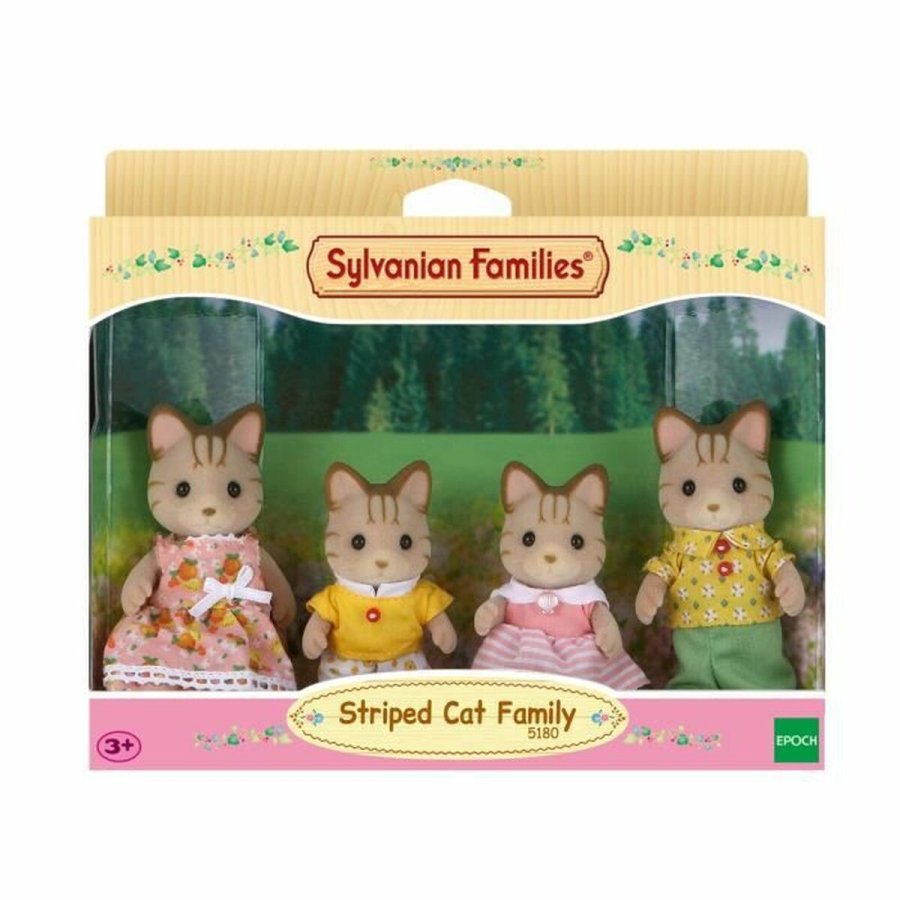 Action Figurer Sylvanian Families Striped Cat Family #1