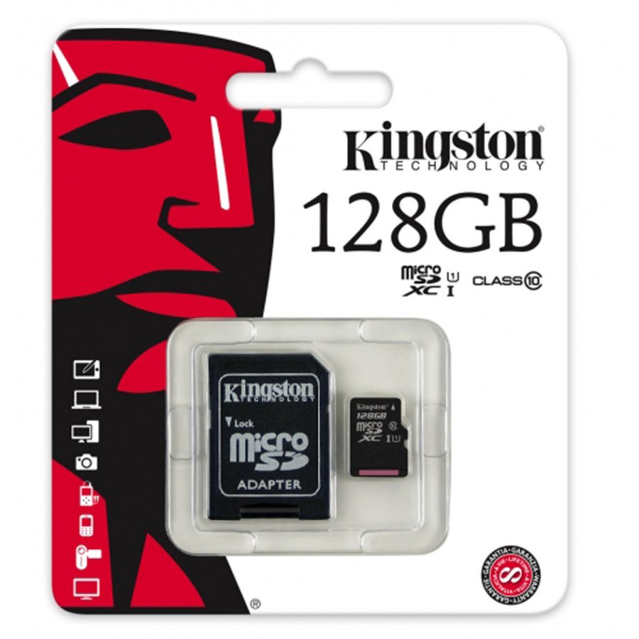 Mikro-SD-hukommelseskort med adapter Kingston SDC10G2/128GBSP 128 GB #1