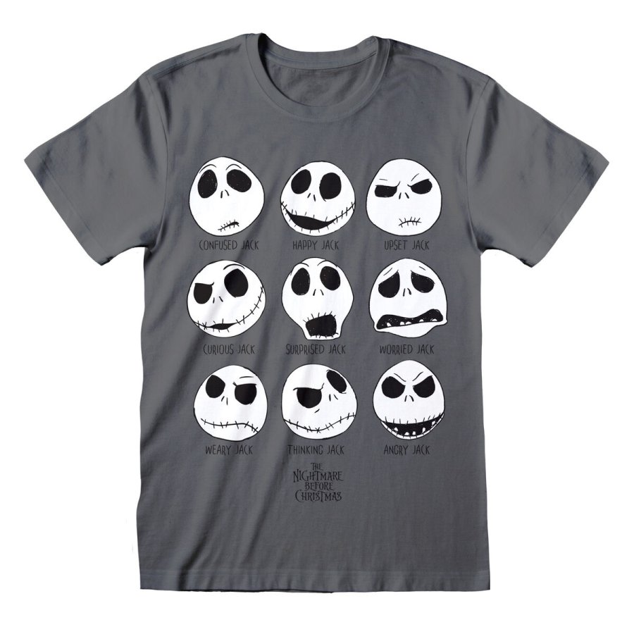 Unisex Kortrmet T-shirt The Nightmare Before Christmas Many Faces Mrkegr #1