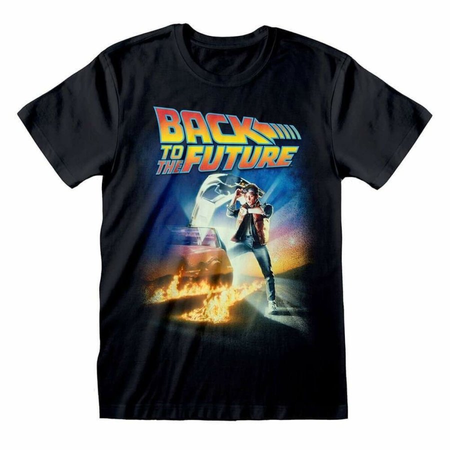 Kortrmet T-shirt Back to the Future Poster Sort Unisex #1