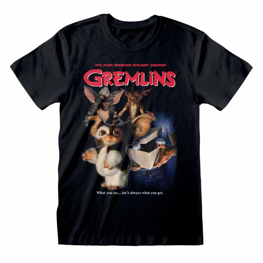 Kortrmet T-shirt Gremlins Homeage Style Sort Unisex #2