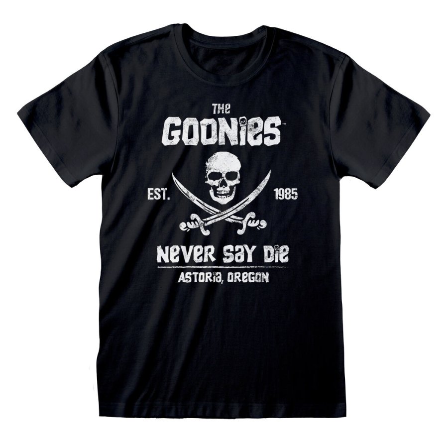 Kortrmet T-shirt The Goonies Never Say Die Sort Unisex #1