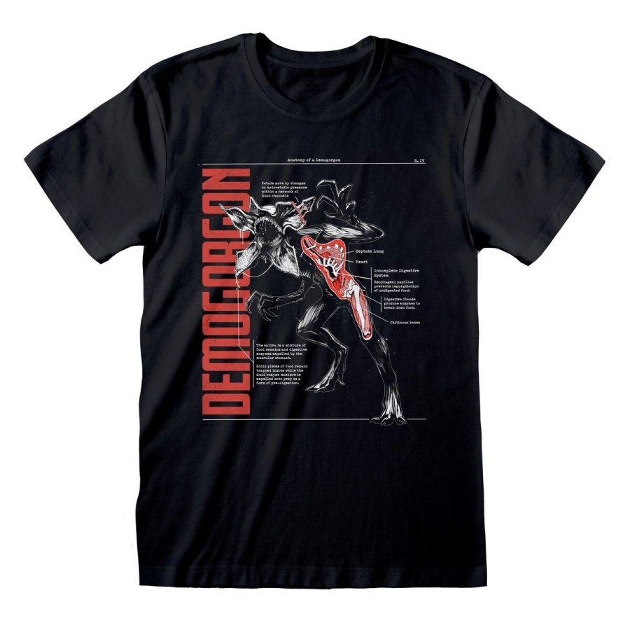 Kort�rmet T-shirt Stranger Things Anatomy of a Demogorgan Sort Unisex #1