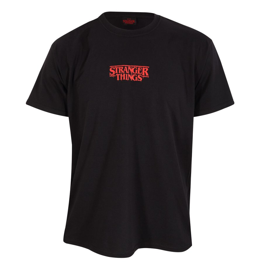 Kortrmet T-shirt Stranger Things Demogorgon Upside Down Sort Unisex #1